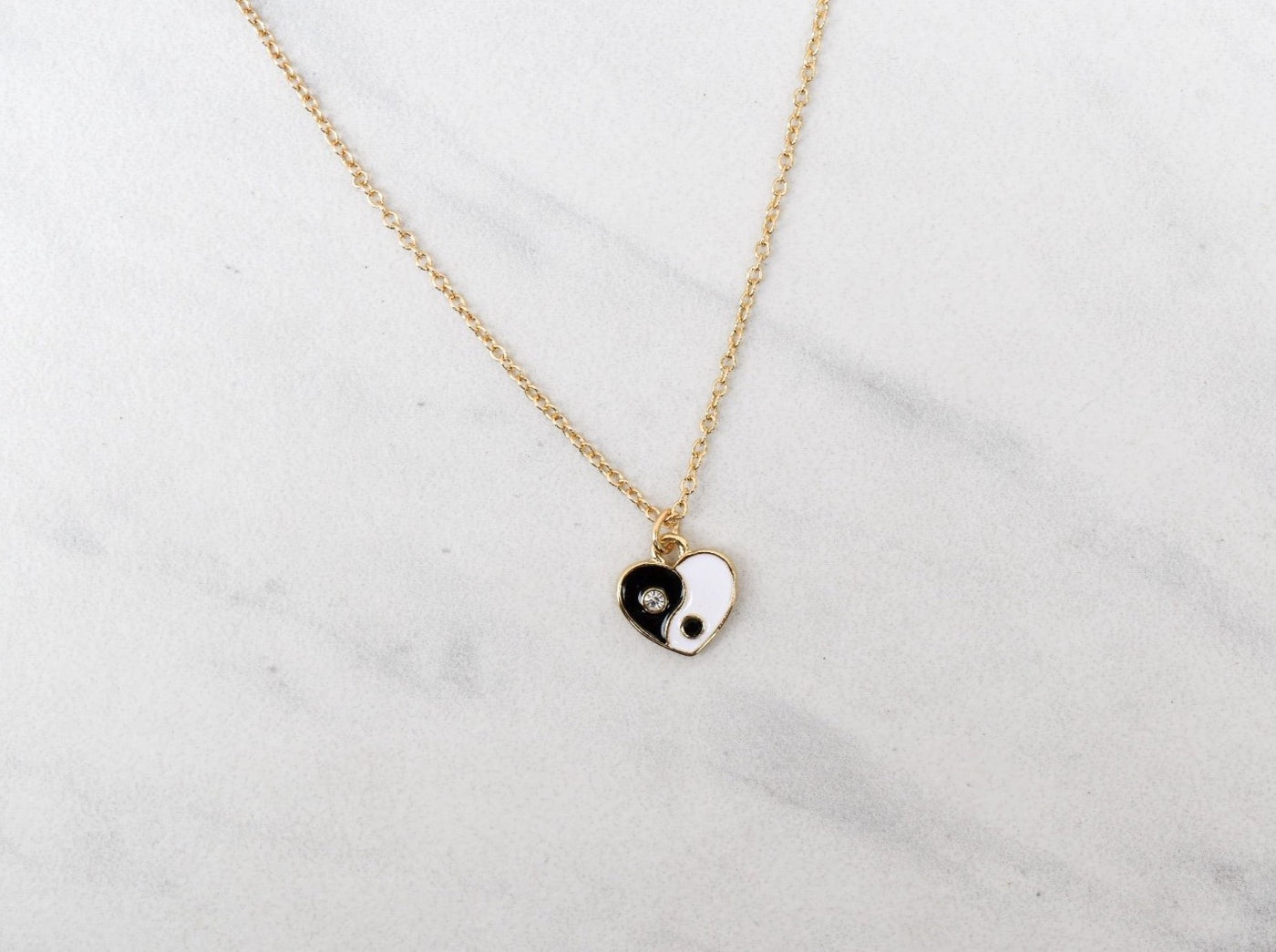 YinYang Hearts Charm Necklace